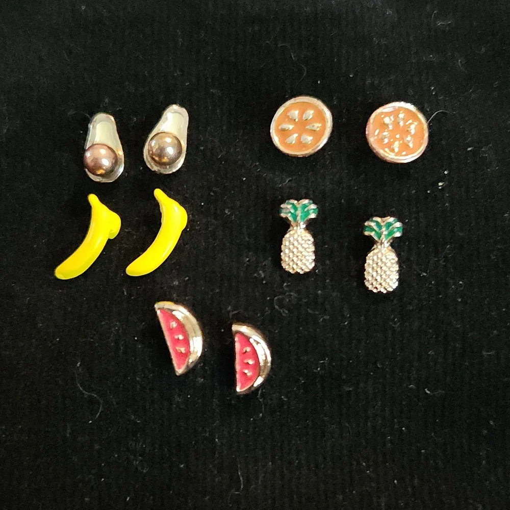Fruit-Themed Kids Earrings Set
